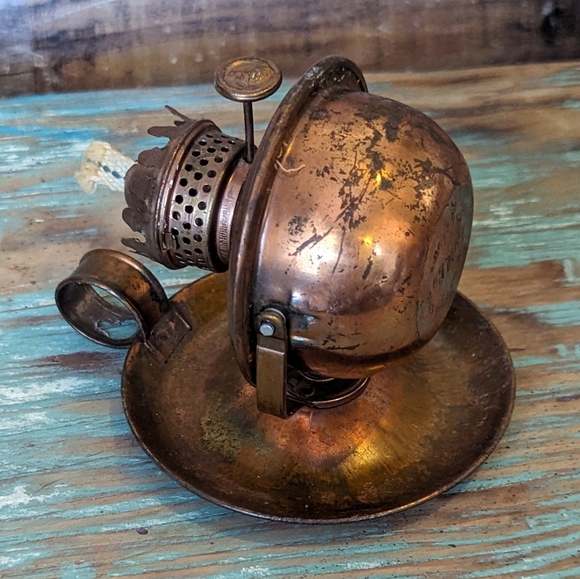 Vintage Hilco Brit Empire Swivel Copper Oil Lamp - Picture 2 of 12